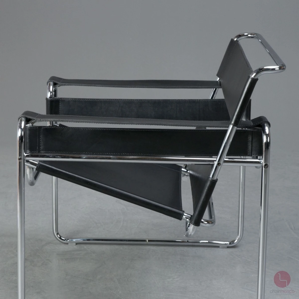 Gavina Wassily Chair mit schwarzem Leder Gavina Wassily Chair mit schwarzem Leder