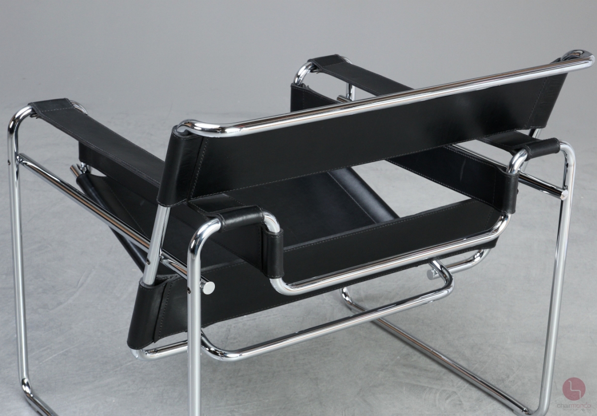 Gavina Wassily Chair mit schwarzem Leder
