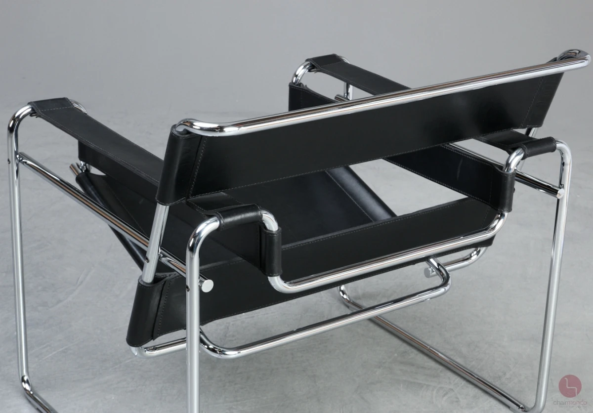 Gavina Wassily Chair mit schwarzem Leder Gavina Wassily Chair mit schwarzem Leder