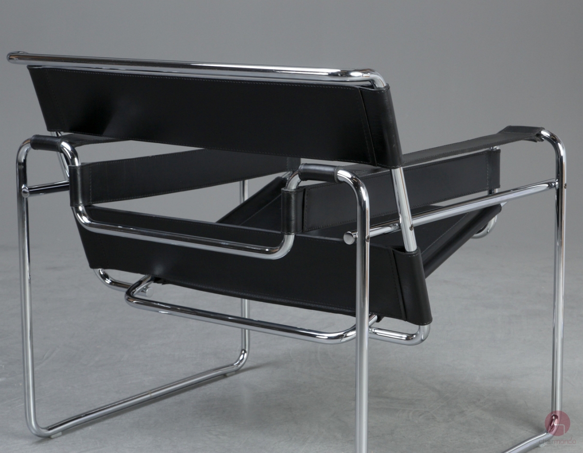 Gavina Wassily Chair mit schwarzem Leder