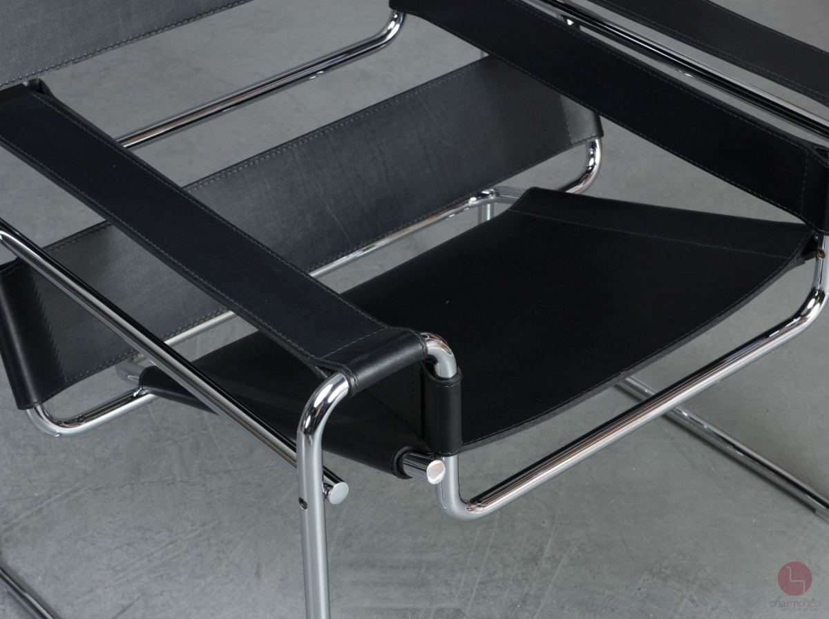 Gavina / Knoll Wassily Chair Kernleder schwarz gebraucht Detailansicht