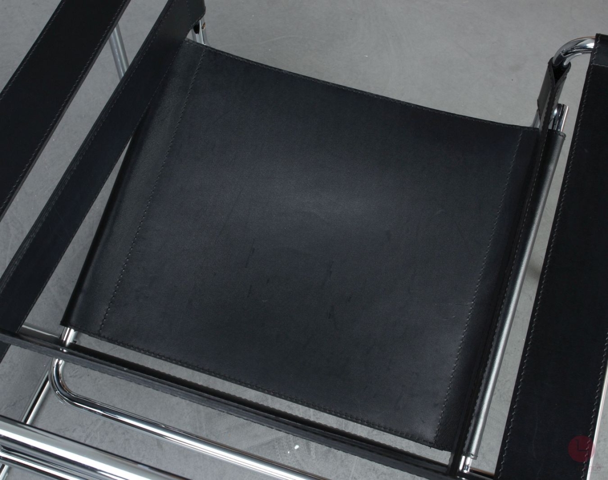 Gavina / Knoll Wassily Chair Kernleder schwarz gebraucht Detailansicht