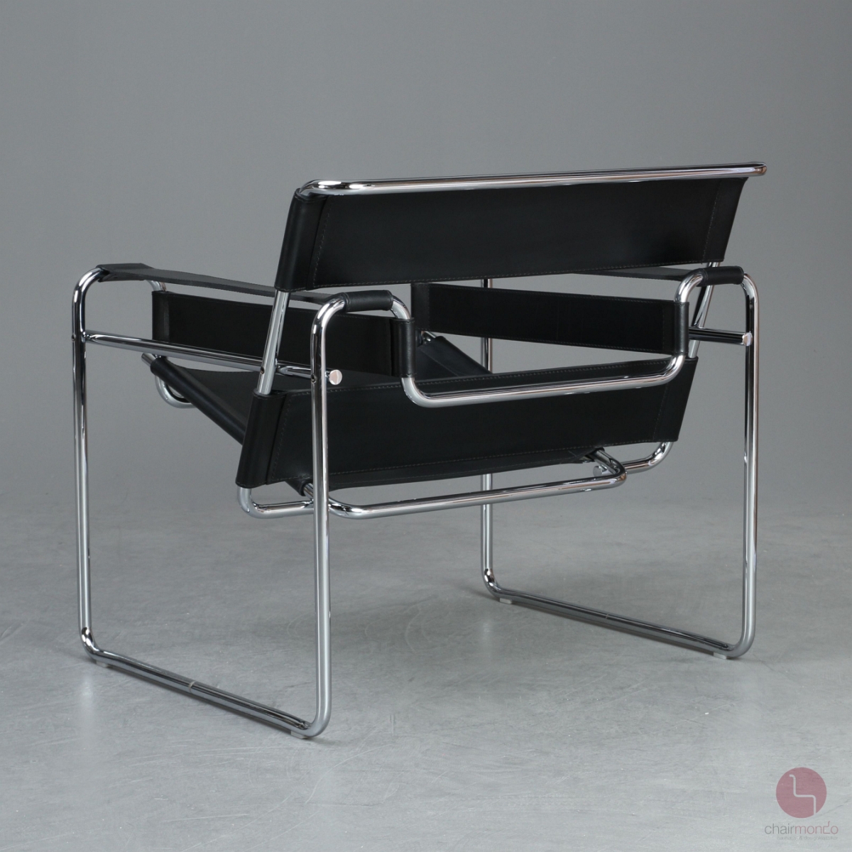 Gavina / Knoll Wassily Chair Kernleder schwarz gebraucht Rückansicht