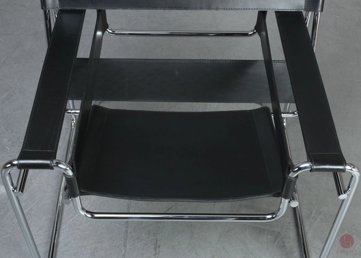 Gavina / Knoll Wassily Chair Kernleder schwarz gebraucht