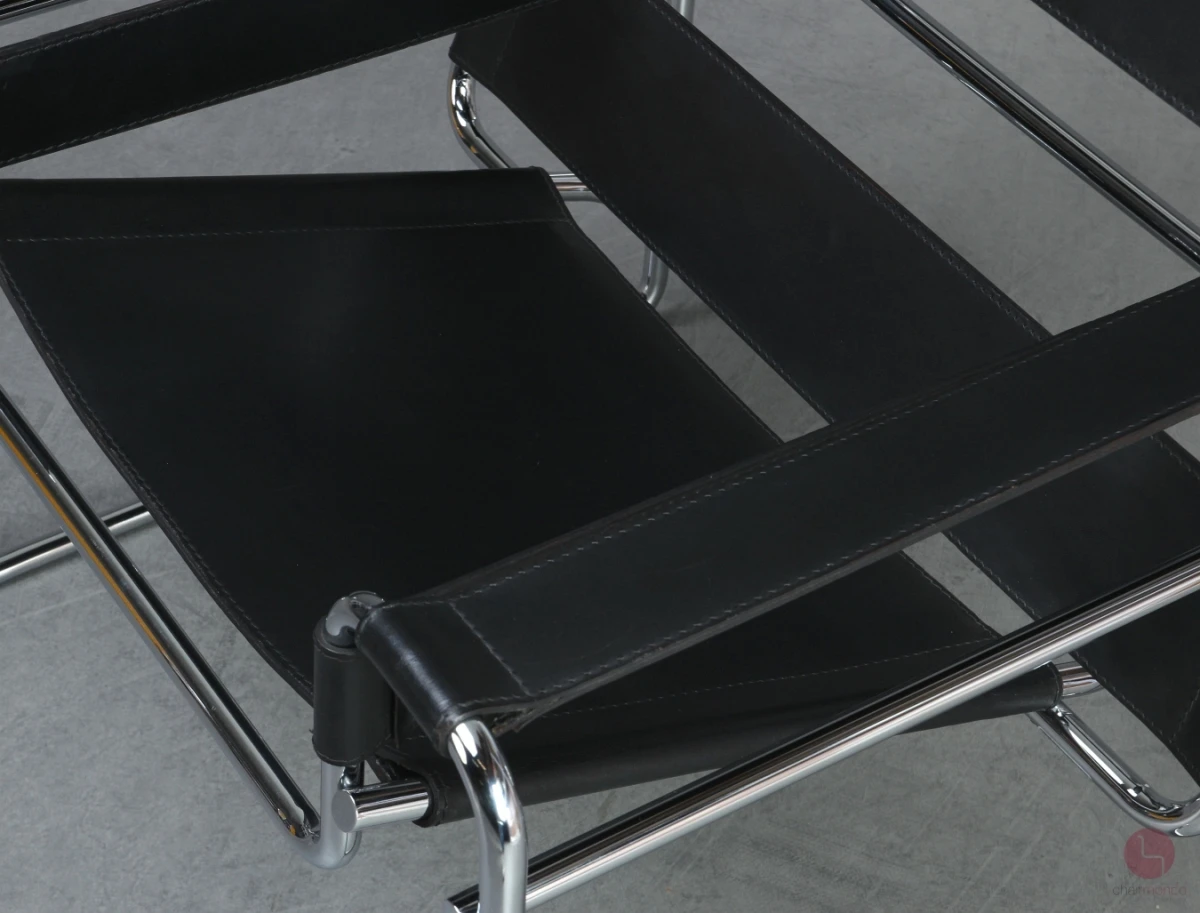 Gavina / Knoll Wassily Chair Kernleder schwarz gebraucht