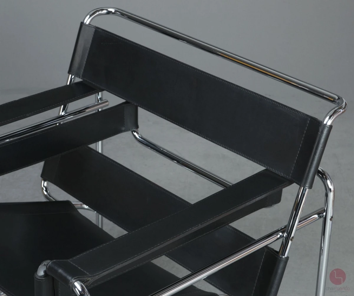 Gavina / Knoll Wassily Chair Kernleder schwarz gebraucht