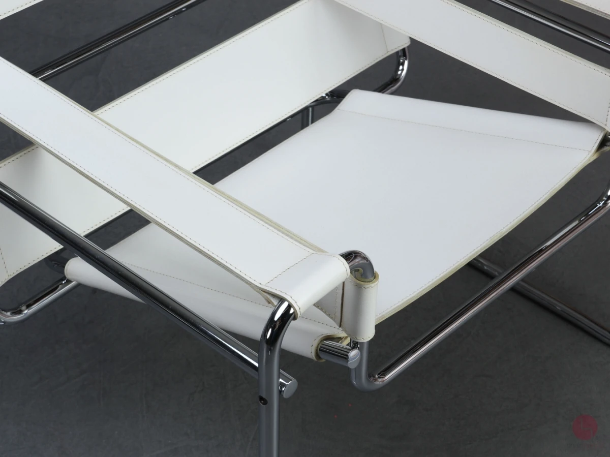 Gavina / Knoll Wassily Chair Kernleder weiß gebraucht
