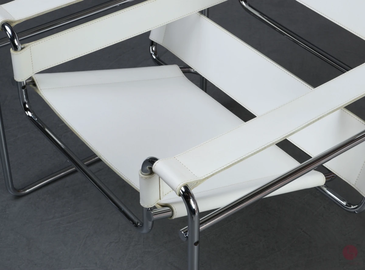 Gavina / Knoll Wassily Chair Kernleder weiß gebraucht