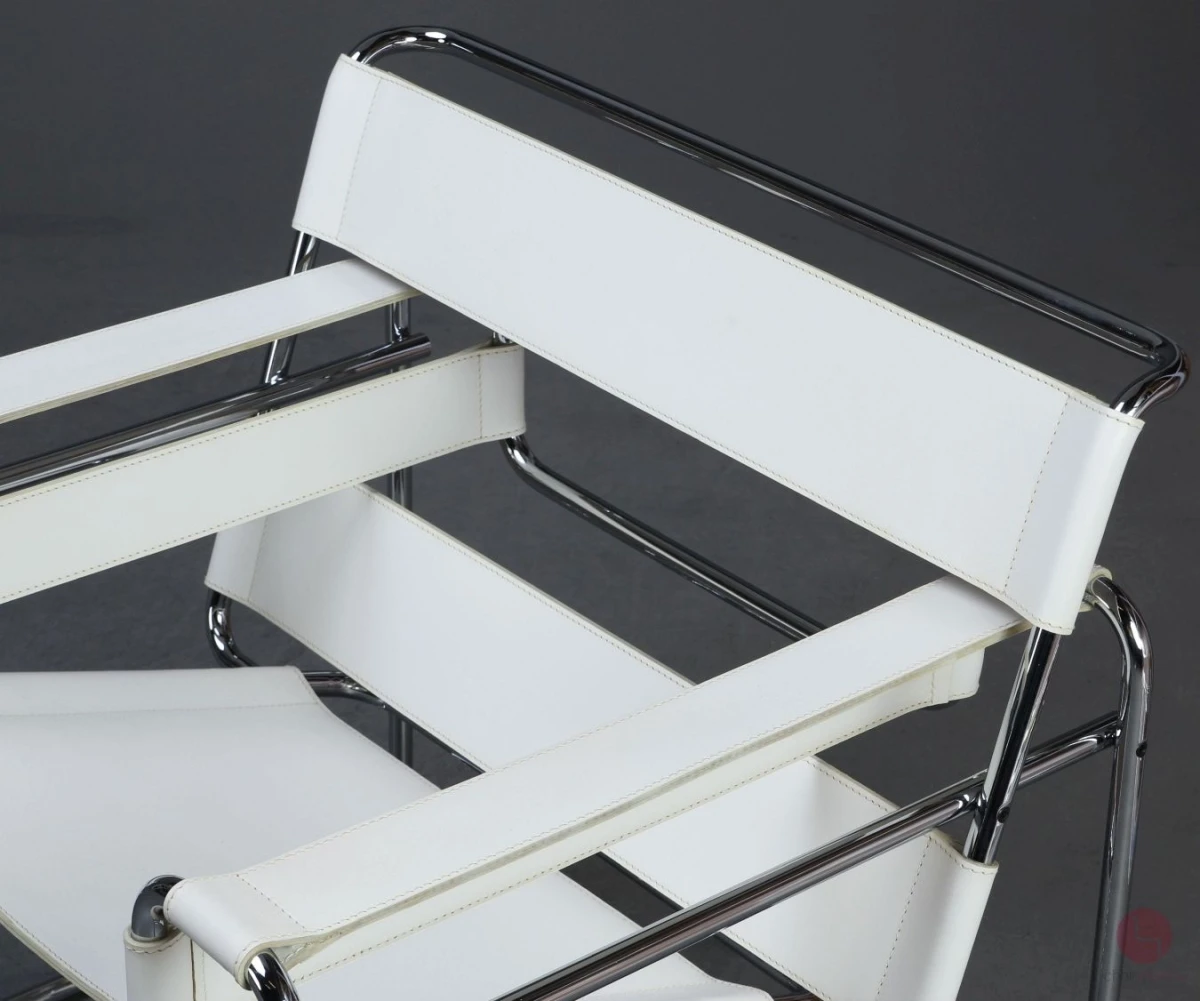 Gavina / Knoll Wassily Chair Kernleder weiß gebraucht
