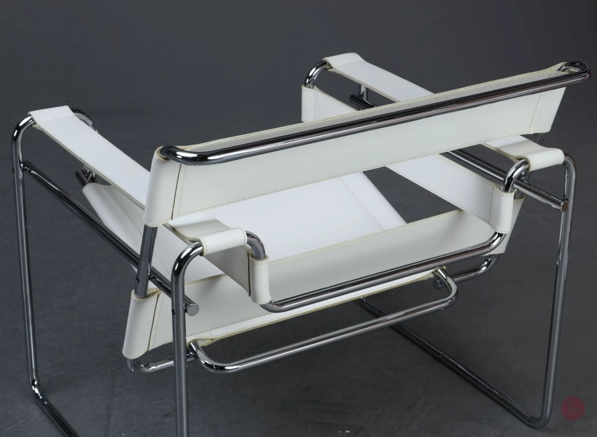 Gavina / Knoll Wassily Chair Kernleder weiß gebraucht