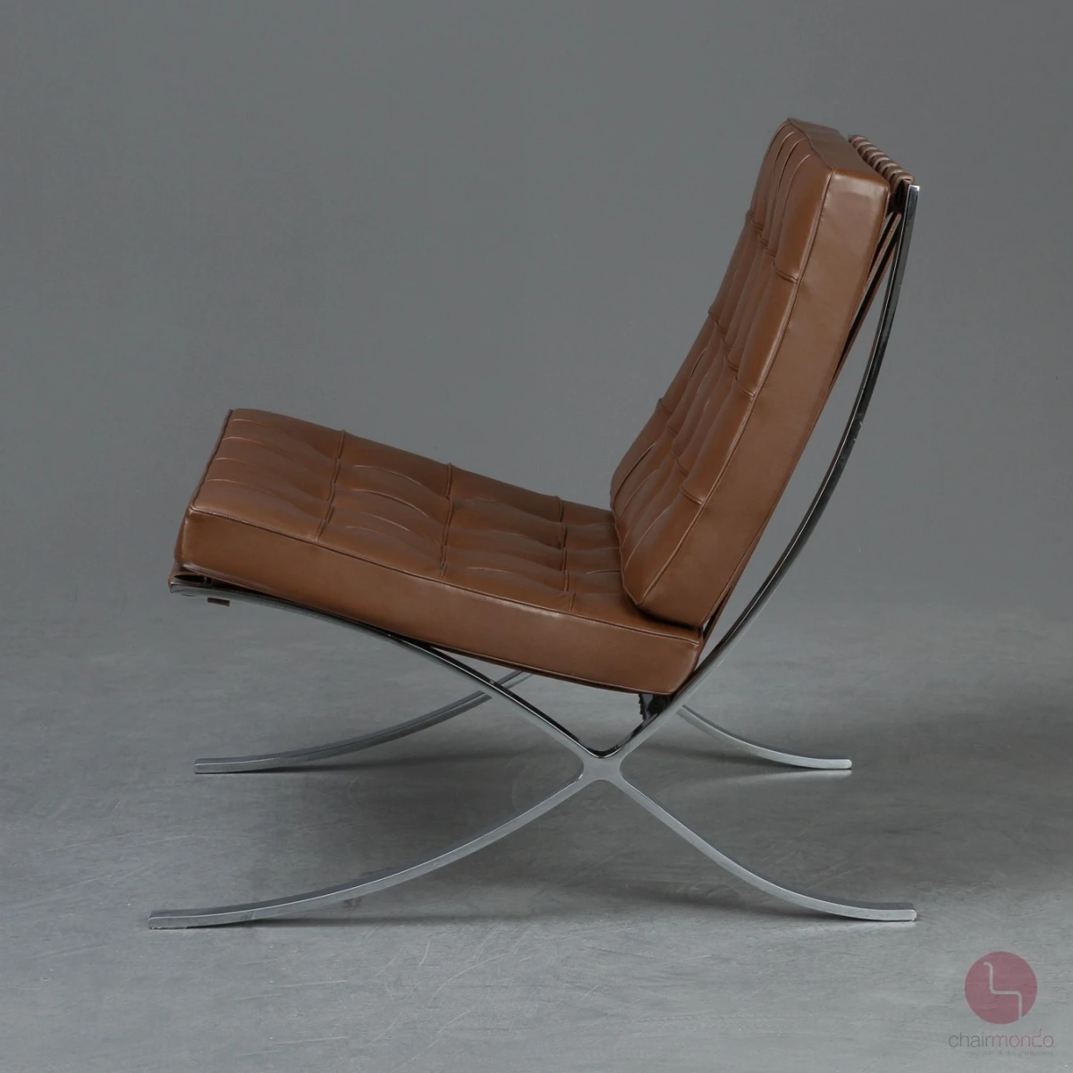 Knoll Barcelona Chair mit braunem Leder gebraucht