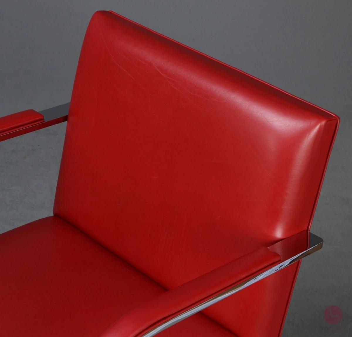 Knoll Brno Freischwinger mit rotem Leder und verchromtem Gestell gebraucht