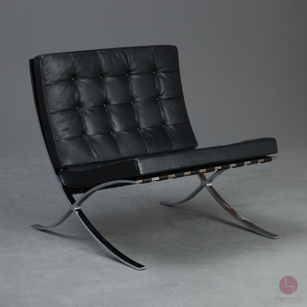 Knoll Barcelona Chair mit schwarzem Leder gebraucht