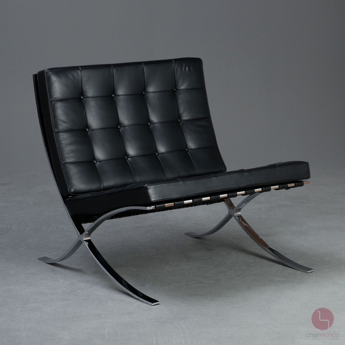 Knoll Barcelona Chair mit schwarzem Leder gebraucht