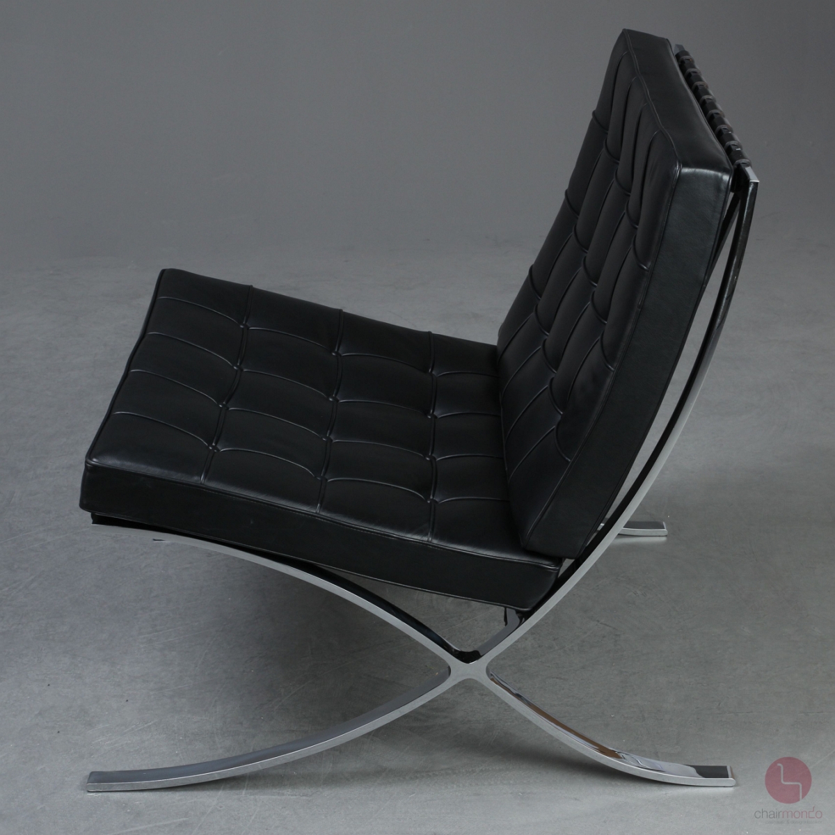 Knoll Barcelona Chair mit schwarzem Leder gebraucht