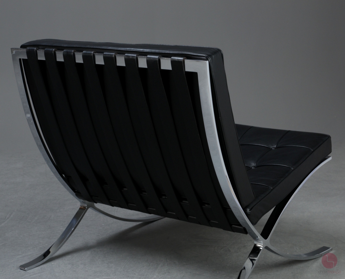 Knoll Barcelona Chair mit schwarzem Leder gebraucht