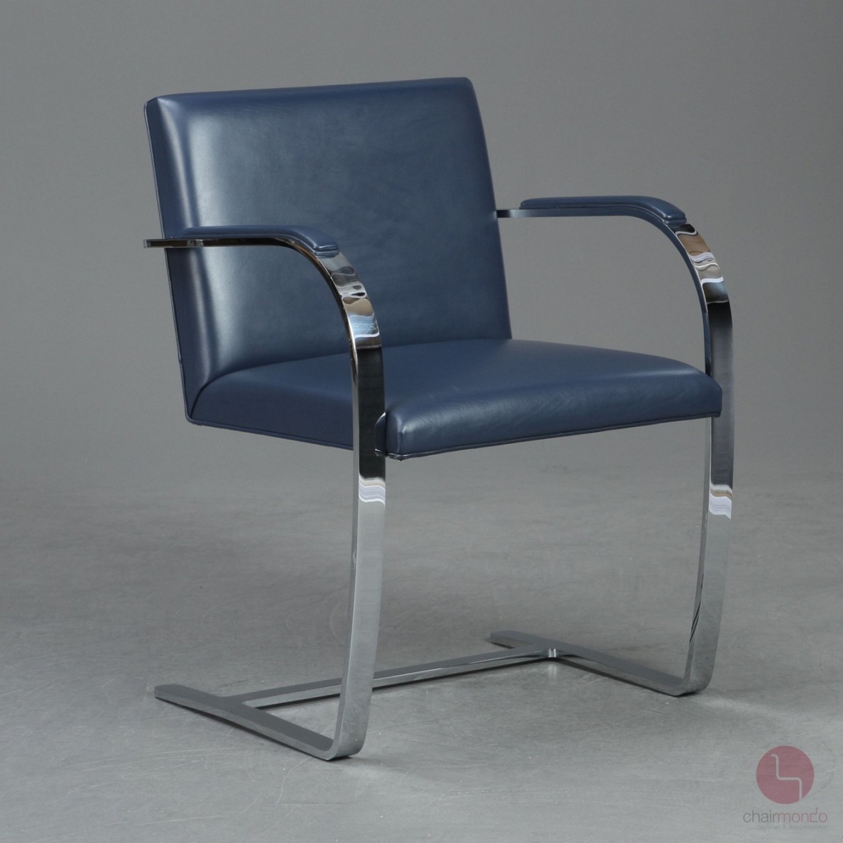 Knoll Brno Freischwinger Leder Blau gebraucht