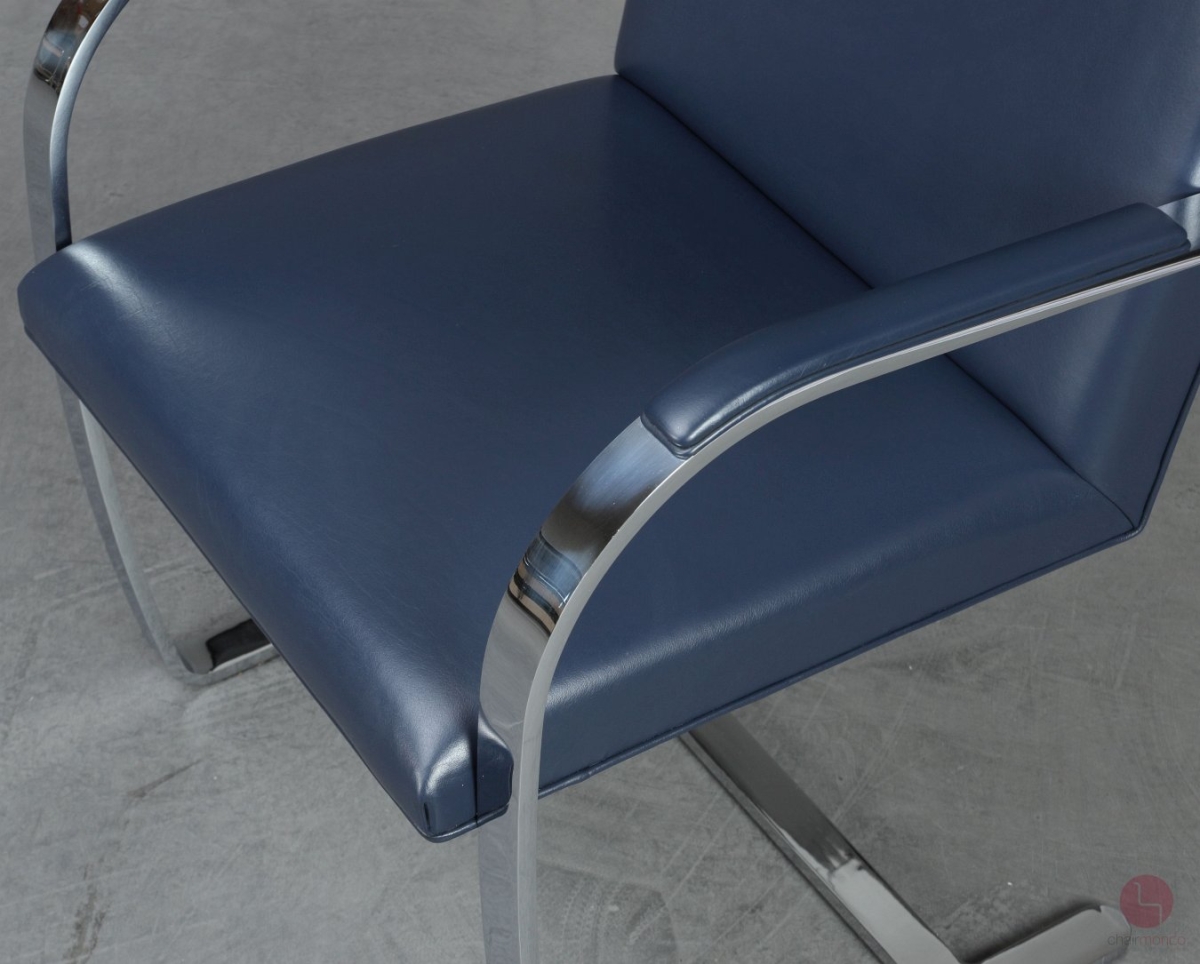 Knoll Brno Freischwinger Leder Blau gebraucht