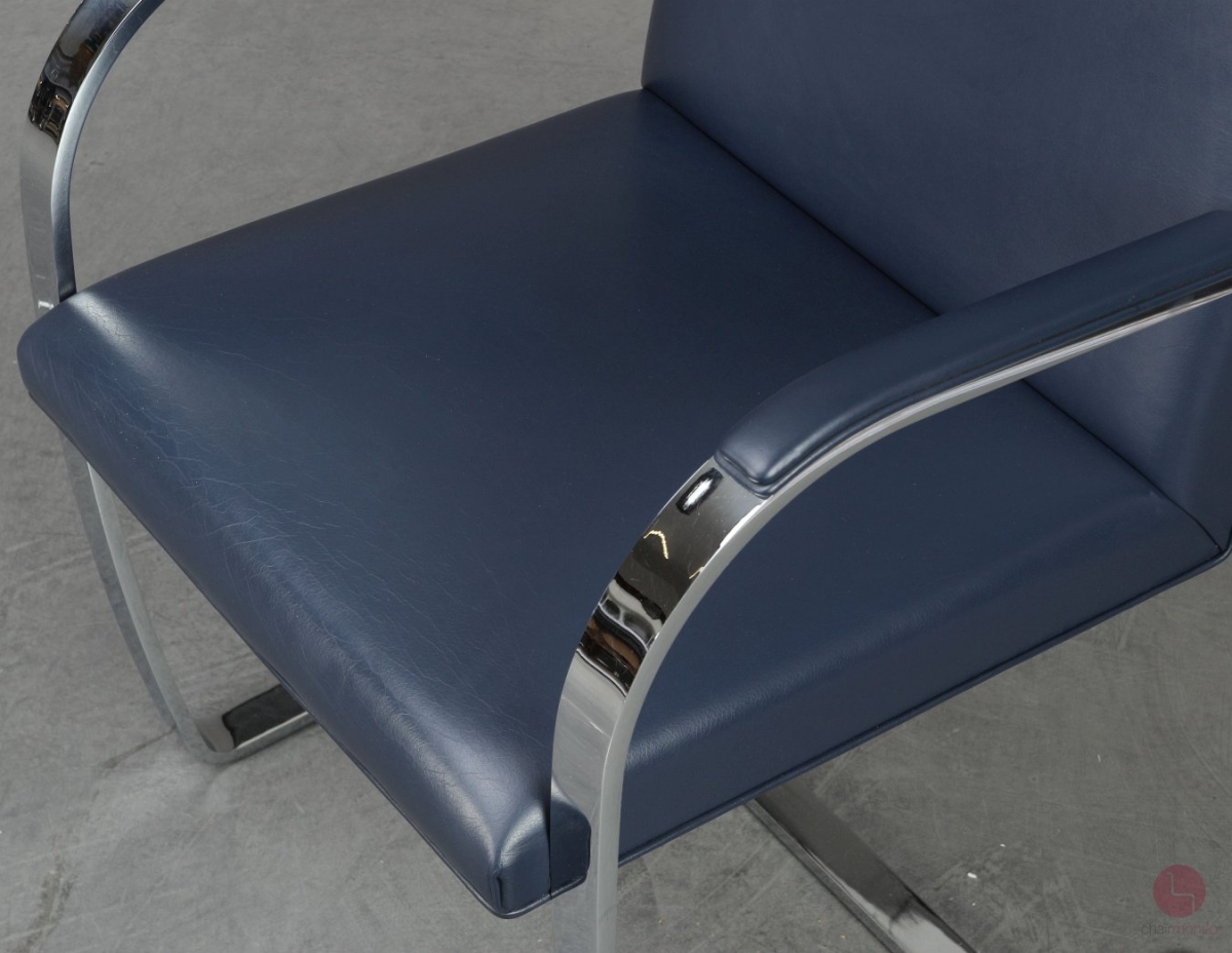 Knoll Brno Freischwinger Leder Blau gebraucht
