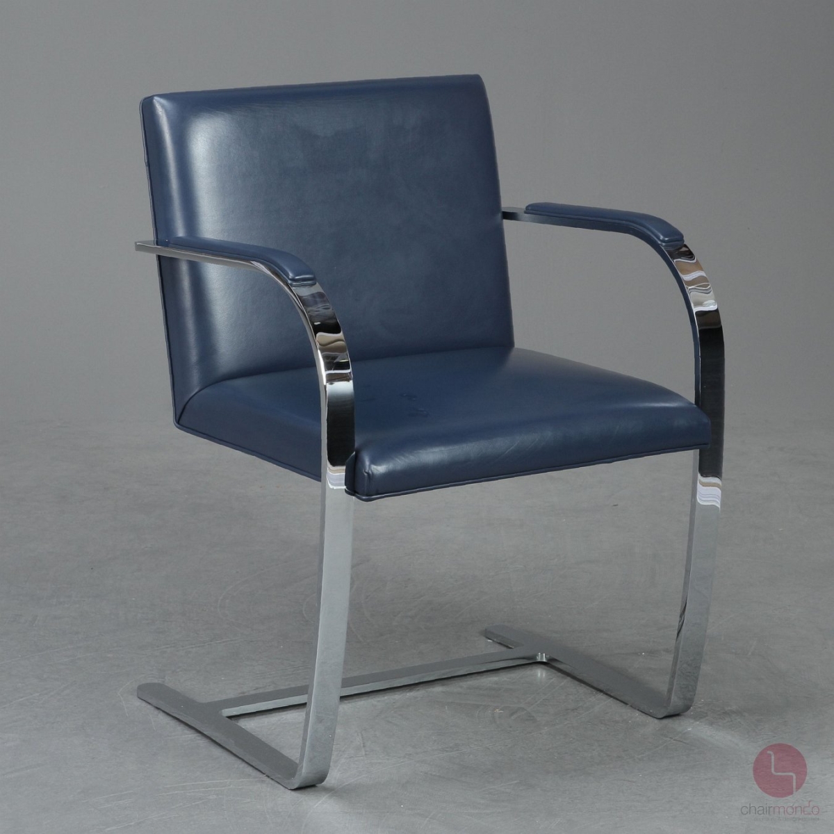 Knoll Brno Freischwinger Leder Blau gebraucht
