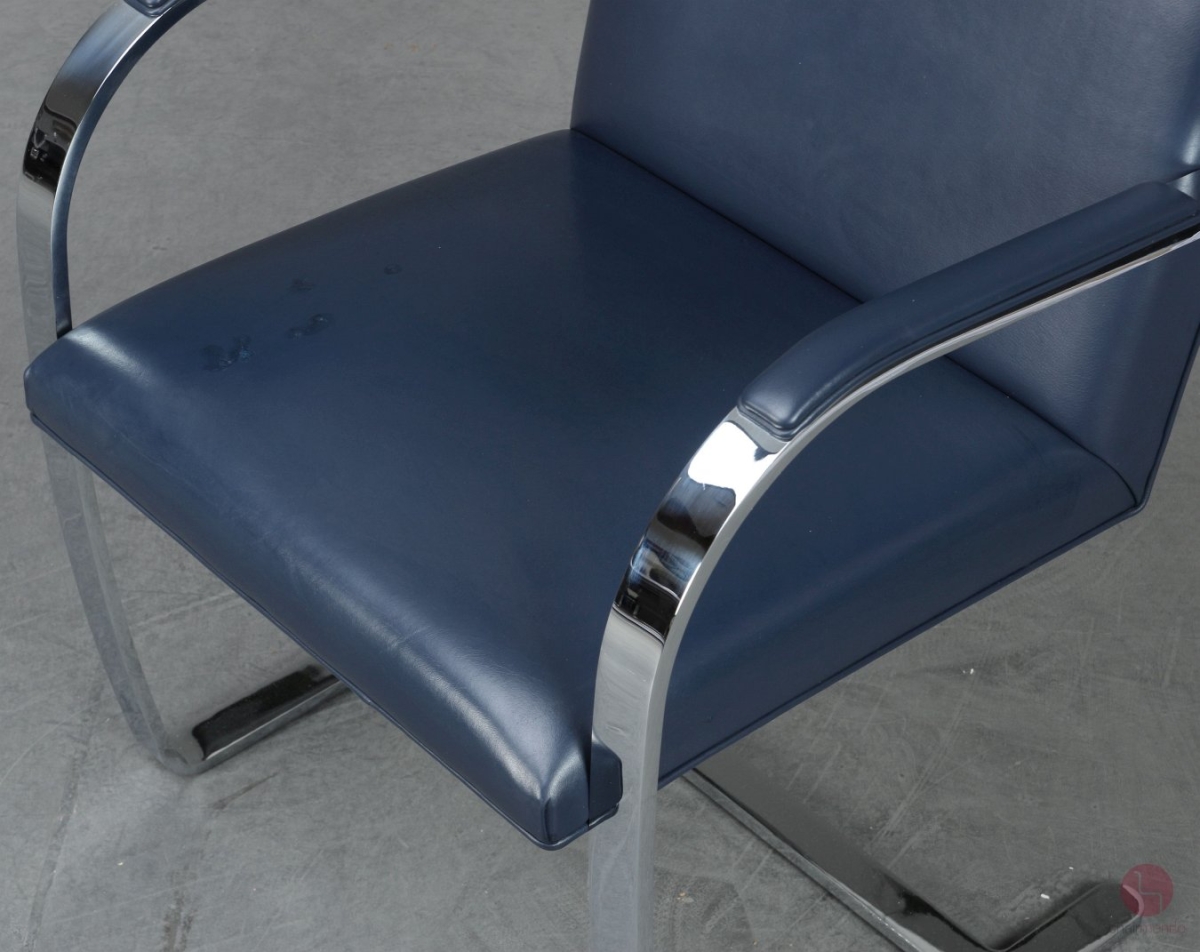 Knoll Brno Freischwinger Leder Blau gebraucht
