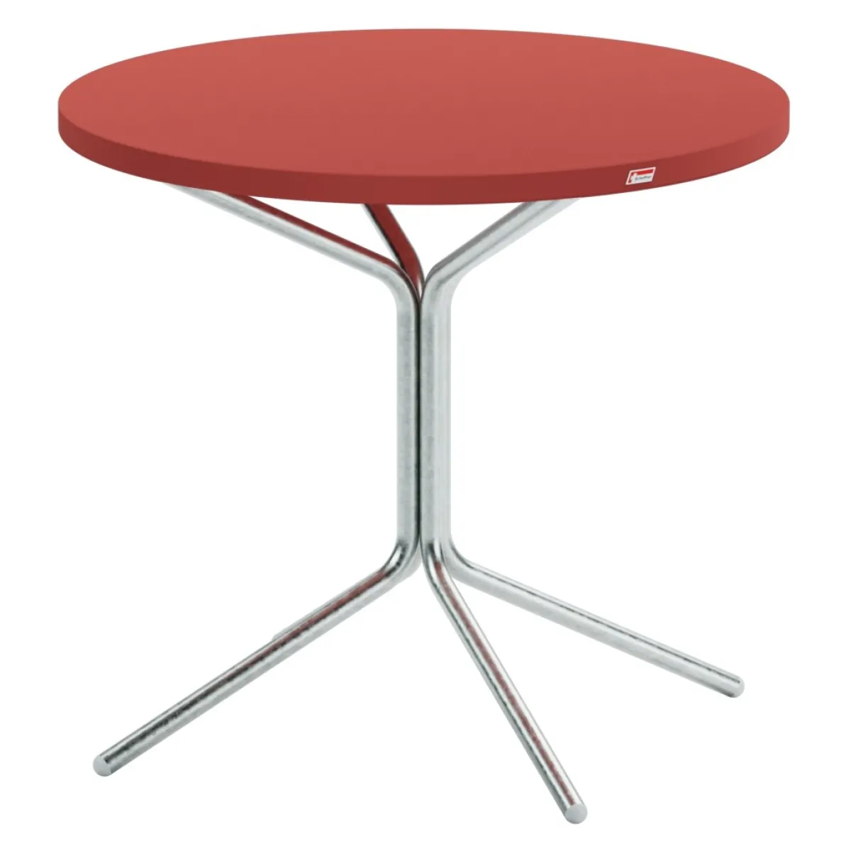 PIX Bistro Metalltisch mit ahornroter Plate und feuerverzinktem Gestell