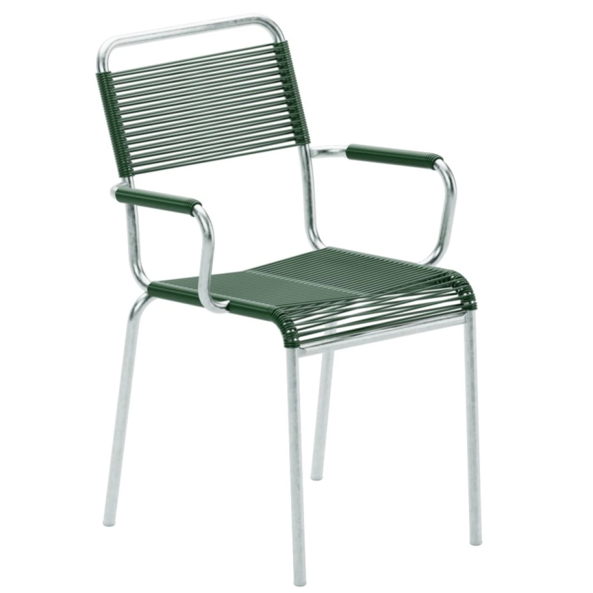 Schaffner Rigi Spaghetti Stuhl in klassischer Form mit Armlehnen tannengrün