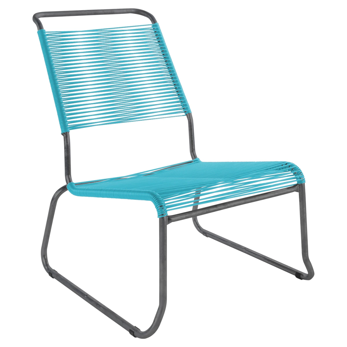 Säntis Lounger in Rot mit champagnerfarbenem Gestell