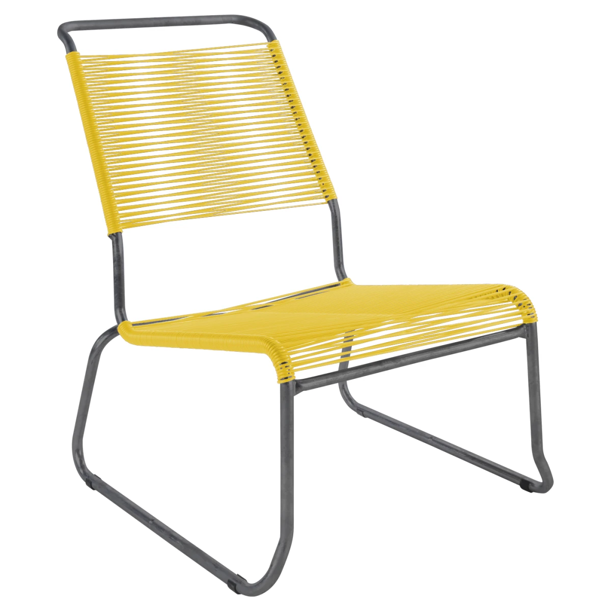 Säntis Lounger in Rot mit anthrazitfarbenem Gestell
