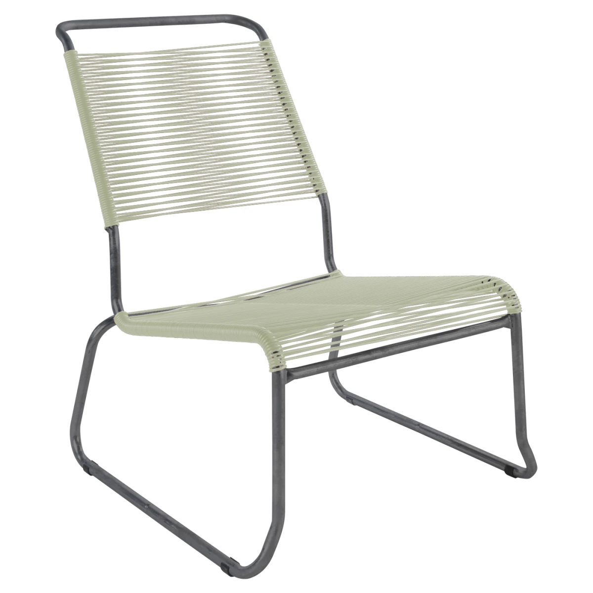 Säntis Lounger in Pastellgrün mit anthrazitfarbenem Gestell