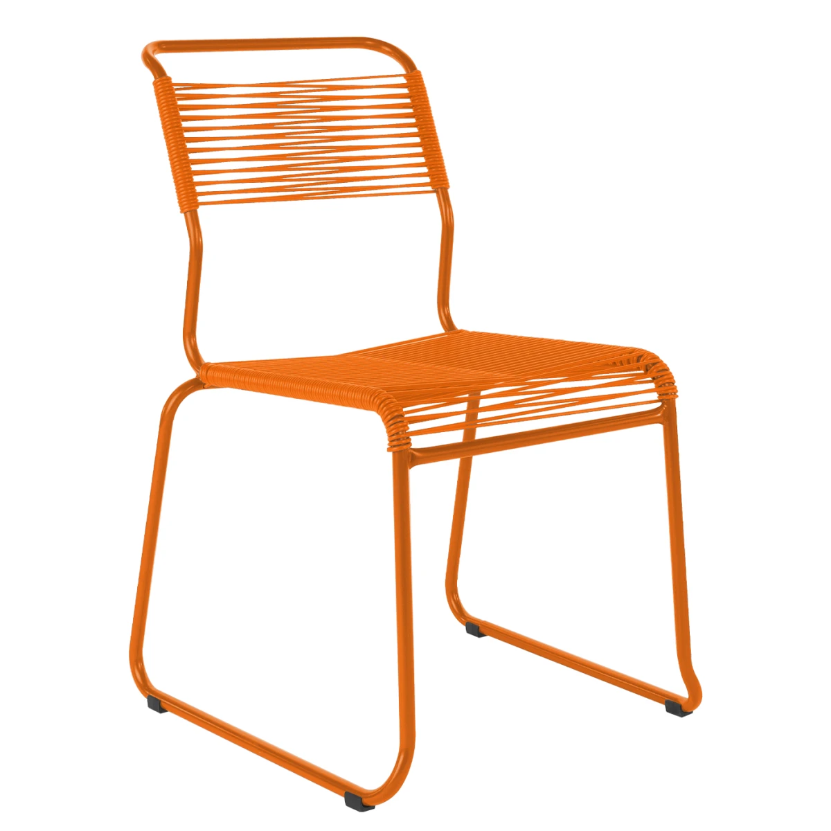 Schaffner Säntis Kufen Stuhl orange einfarbig – wetterfest, stapelbar & Swiss-Made