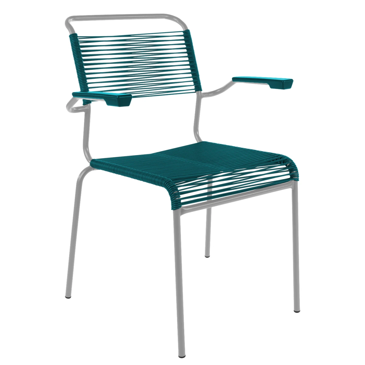 Schaffner Säntis Stuhl mit Armlehnen Kaliblau zweifarbig Gestell Grau– wetterfest, stapelbar & Swiss-Made Schaffner Säntis Stuhl mit Armlehnen Kaliblau zweifarbig Gestell Grau– wetterfest, stapelbar & Swiss-Made