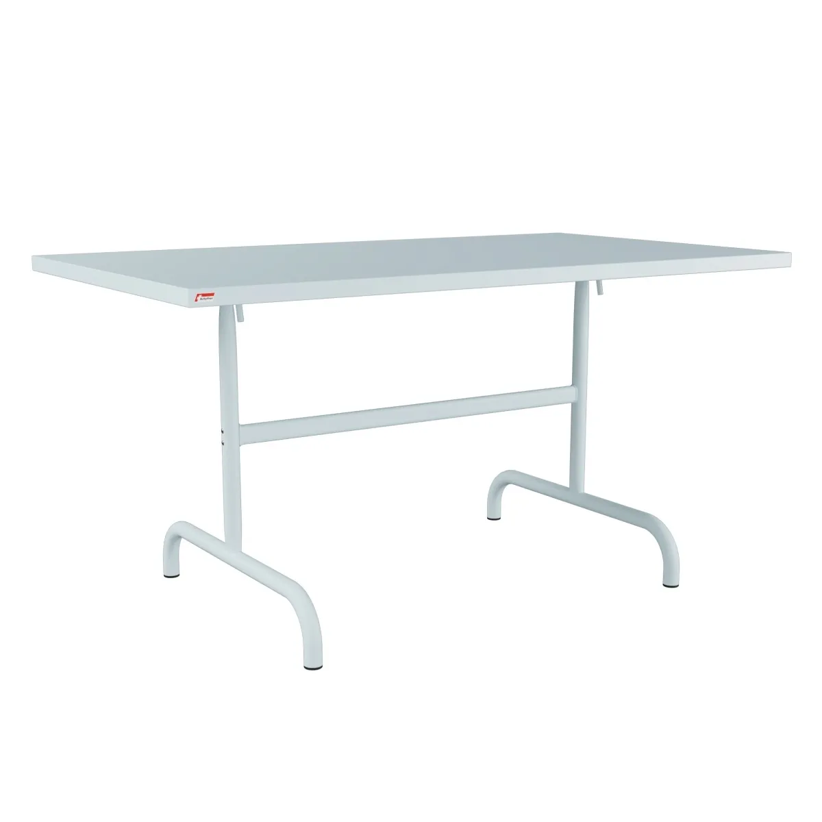 Schaffner Säntis rechteckiger Mtalltisch 165x80 cm in pastellblau