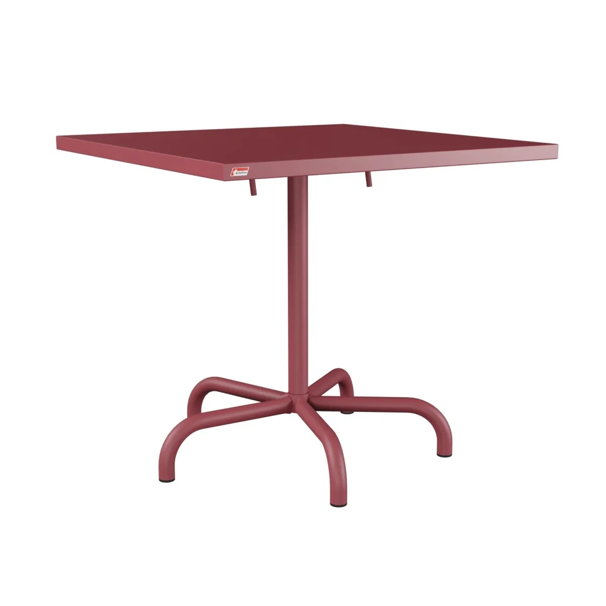 Schaffner Säntis quadratischer Metalltisch in bordeaux, 80x80 cm
