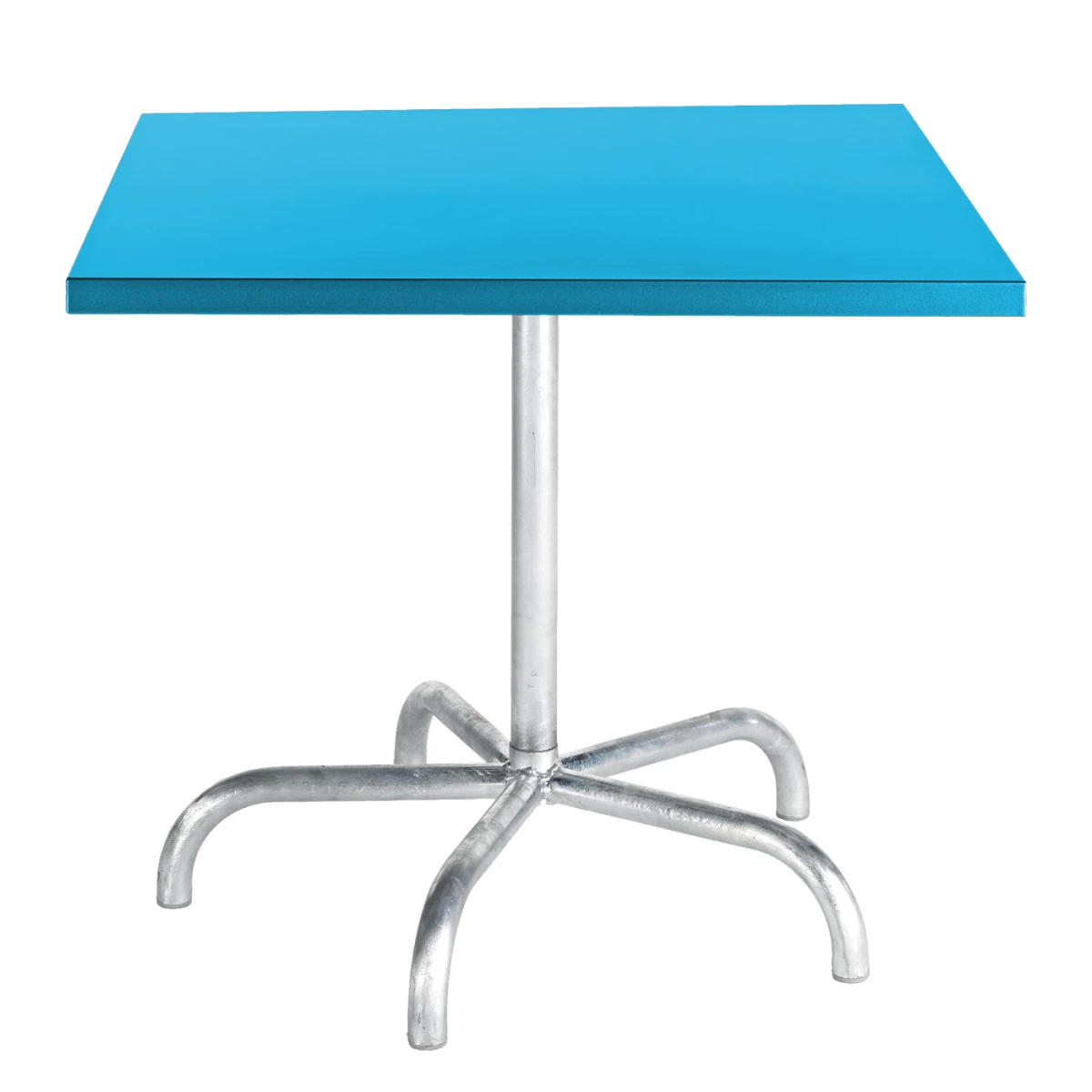 Schaffner Metalltisch Blau und feuerverzinktes Gestell Schaffner Metalltisch Blau und feuerverzinktes Gestell