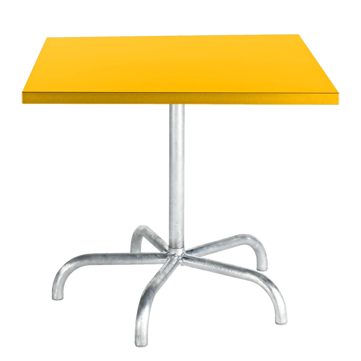 Schaffner Metalltisch Gelb und feuerverzinktes Gestell Schaffner Metalltisch Gelb und feuerverzinktes Gestell