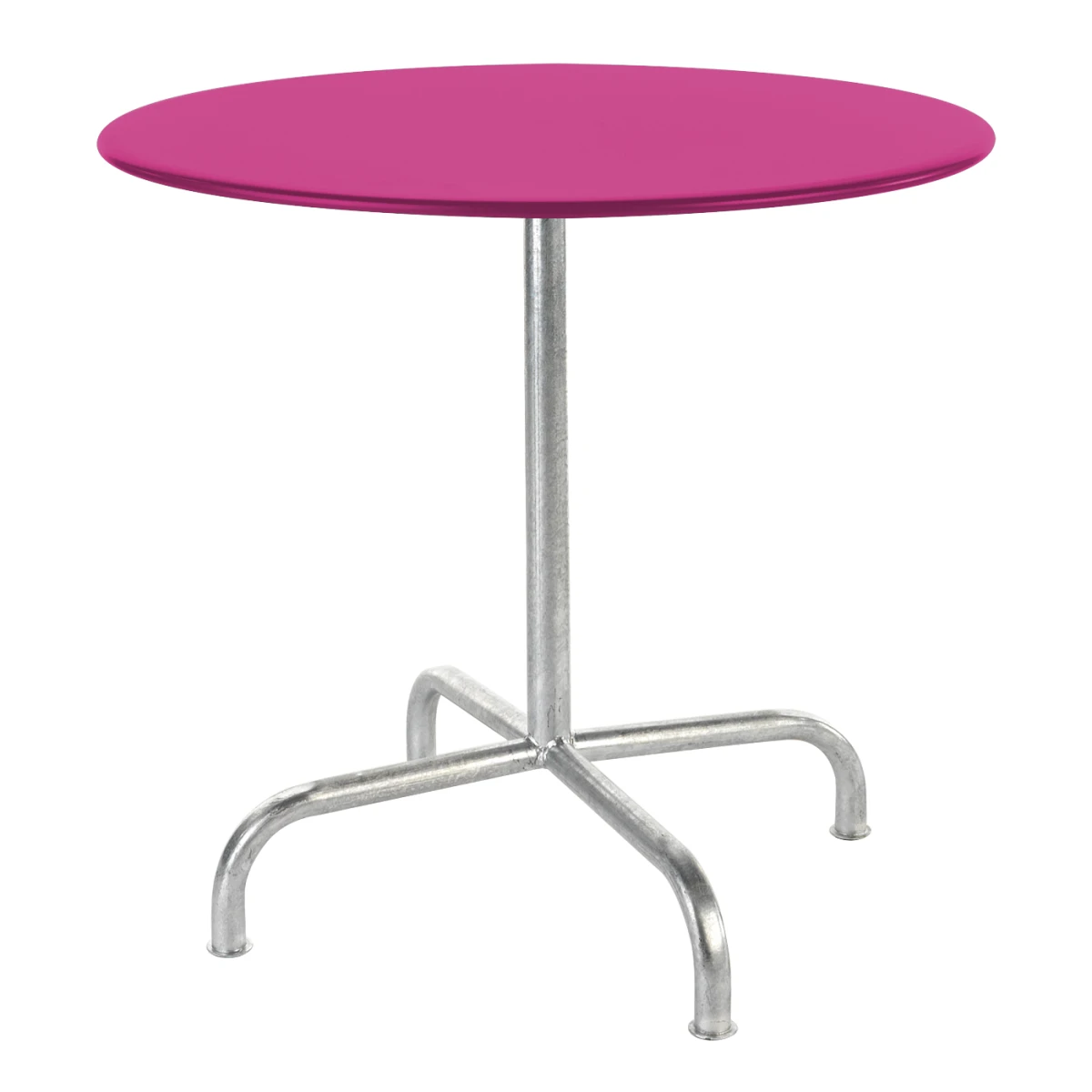 Rigi Metalltisch von Schaffner mit pinkfarbener Tischplatte und feuerverzinktem Gestell – farbenfroher und stabiler Tisch für den Außenbereich Rigi Metalltisch von Schaffner mit pinkfarbener Tischplatte und feuerverzinktem Gestell – farbenfroher und stabiler Tisch für den Außenbereich