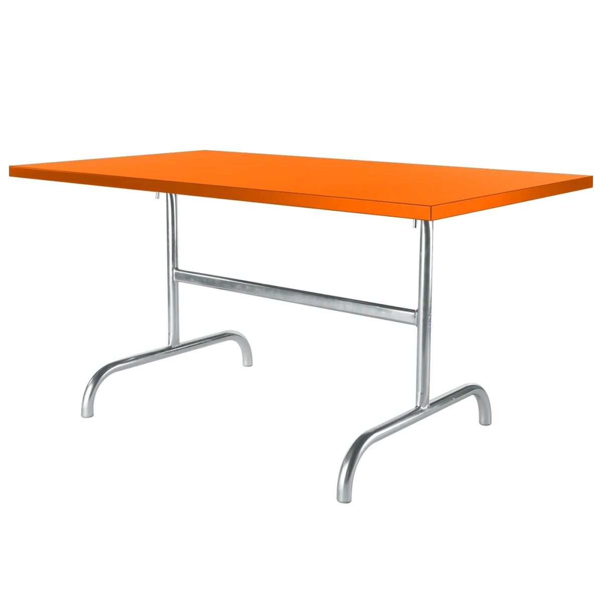 Schaffner Metalltisch Orange und feuerverzinktes Gestell Schaffner Metalltisch Orange und feuerverzinktes Gestell