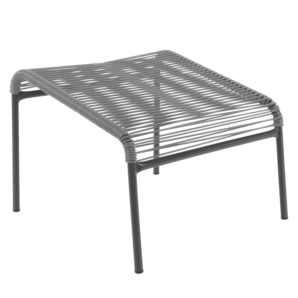Säntis Lounger Spaghetti Hocker in Pink mit anthrazitfarbenem Gestell