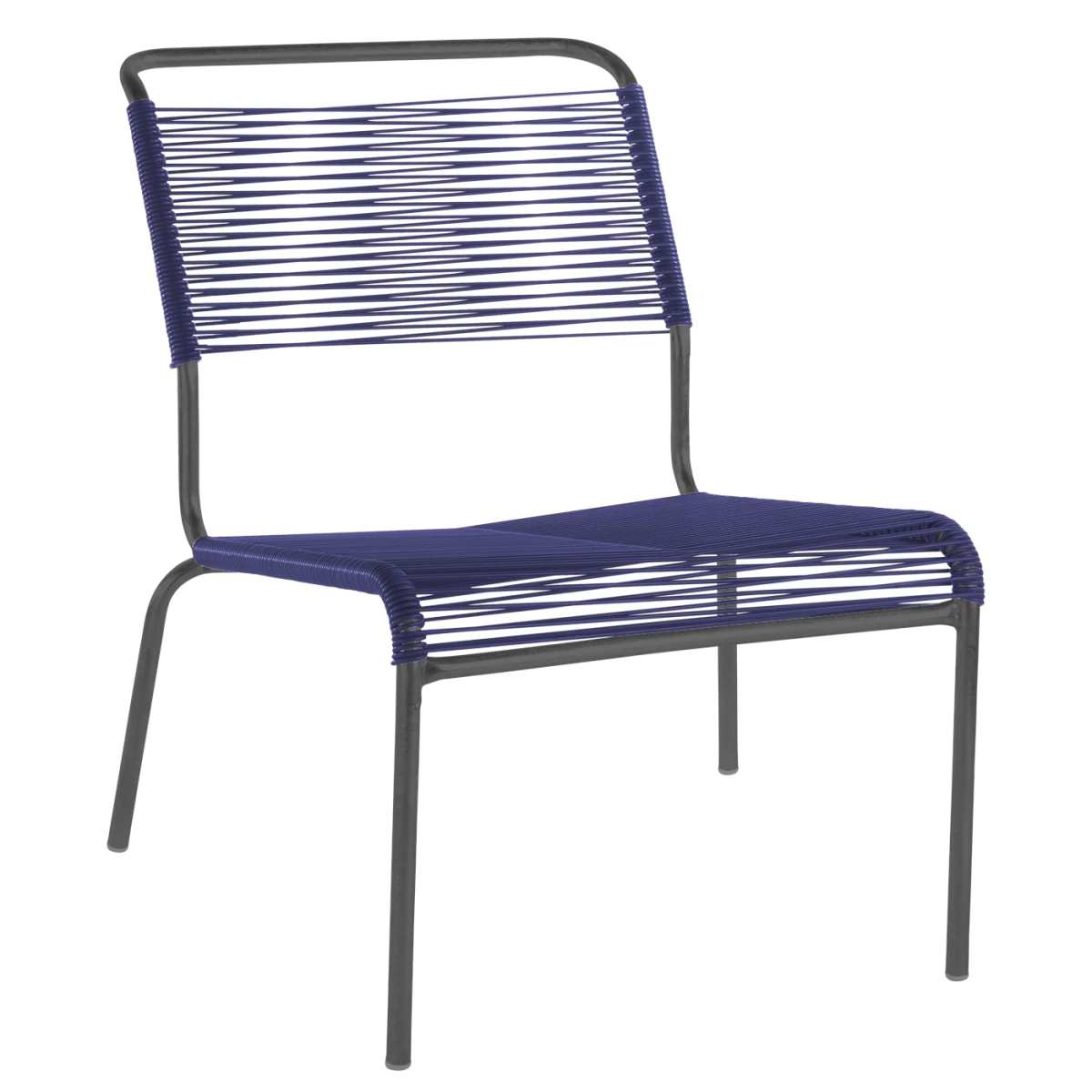Säntis Lounger in Kaliblau mit anthrazitfarbenem Gestell