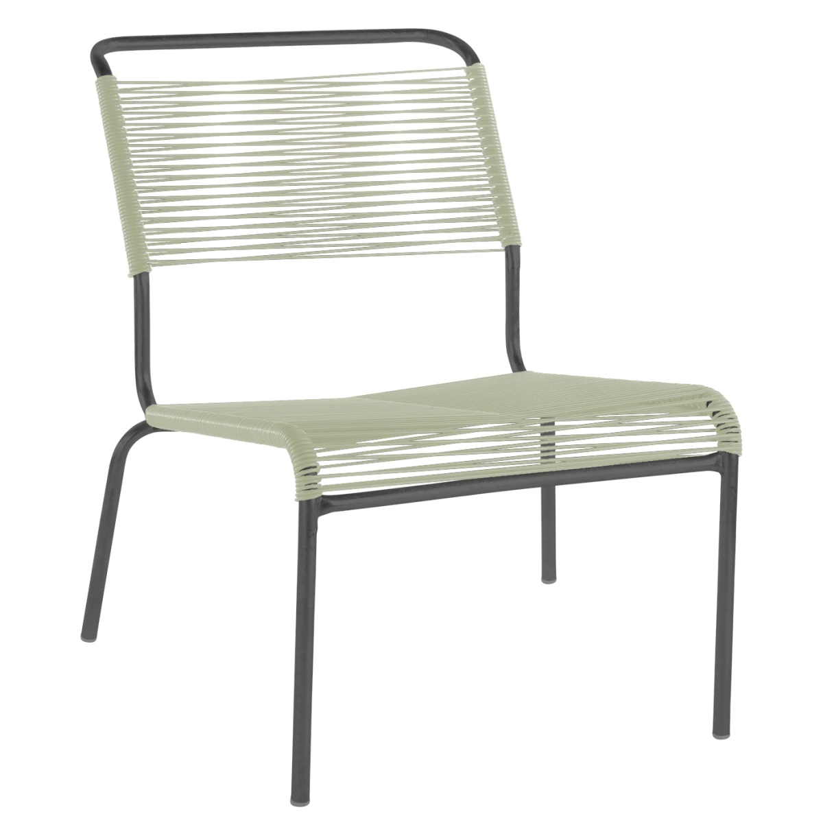 Säntis Lounger in Pastellgrün mit anthrazitfarbenem Gestell