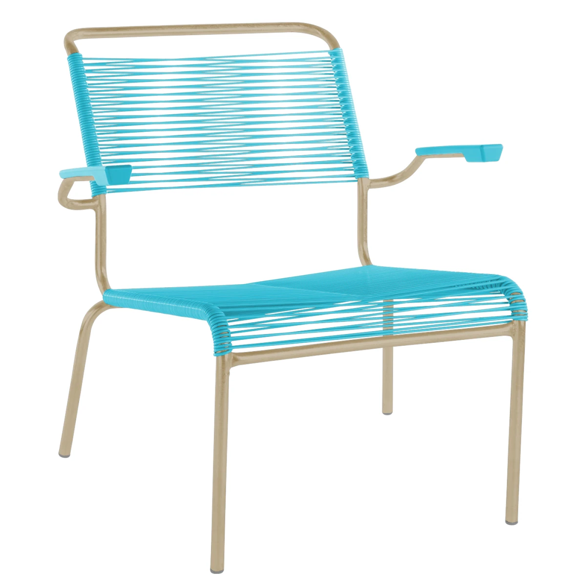 Säntis Spaghetti Lounger in Türkis mit einfarbigem Gestell