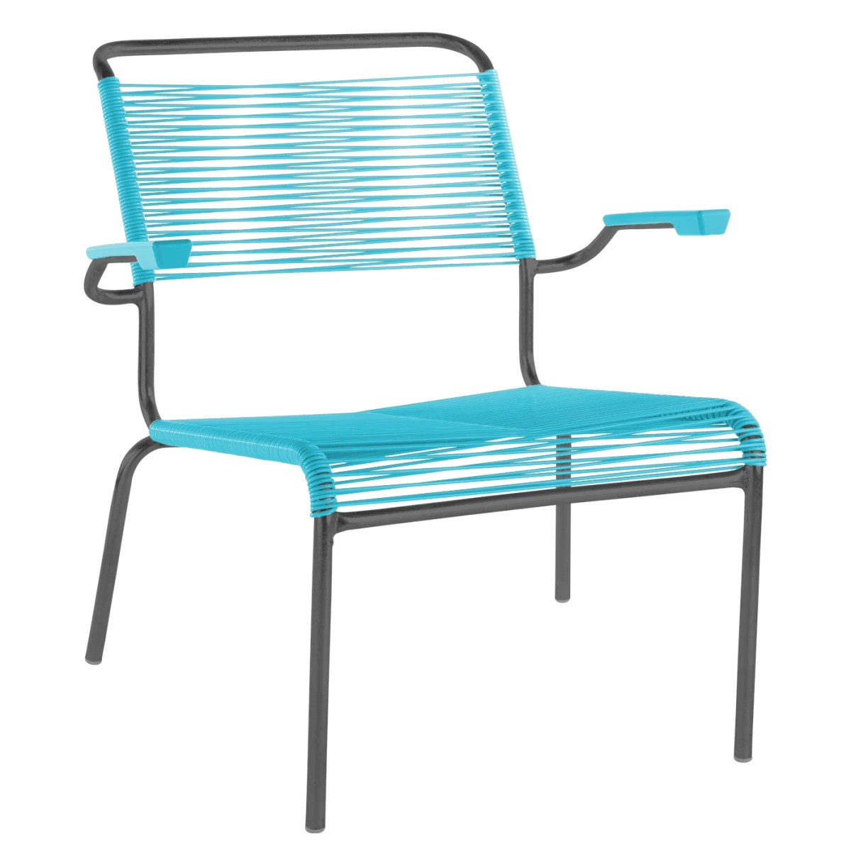 Säntis Spaghetti Lounger in Türkis mit anthrazitfarbenem Gestell