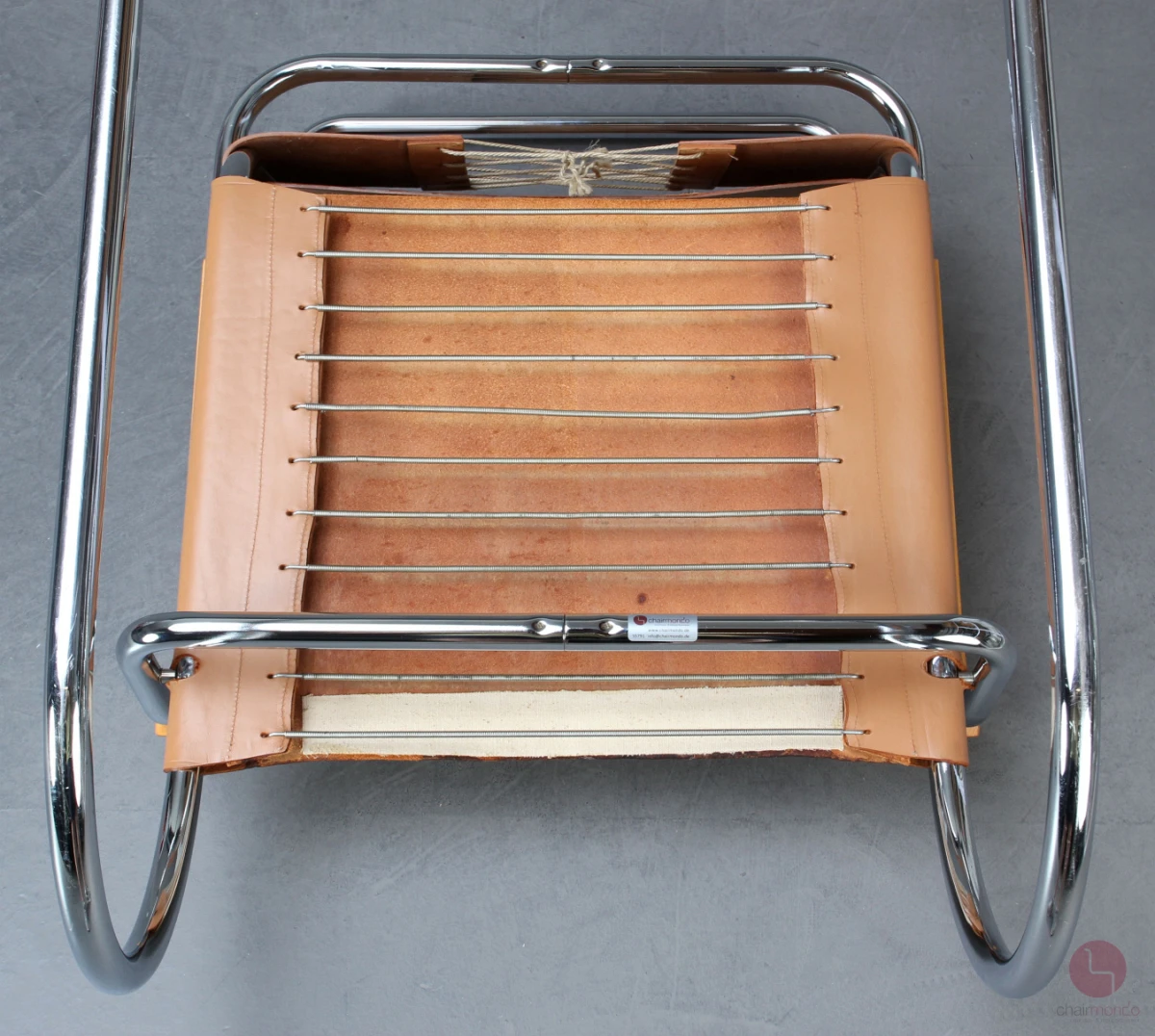 Tecta Triennale Freischwinger Sessel by Franco Albini mit beigem Leder gebraucht Tecta Triennale Freischwinger Sessel by Franco Albini mit beigem Leder gebraucht