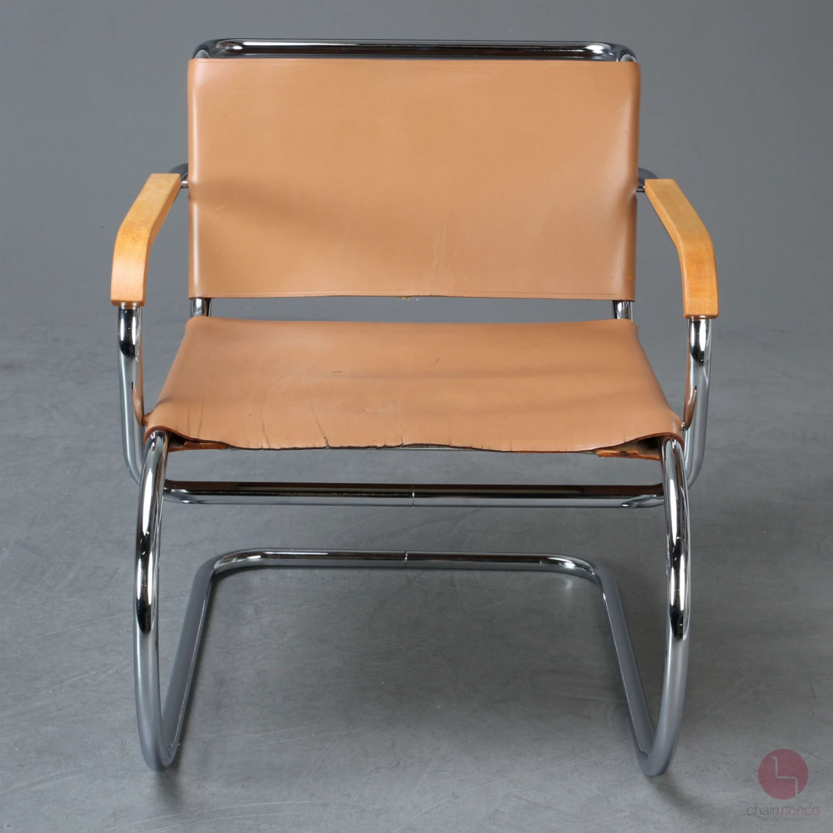 Tecta Triennale Freischwinger Sessel by Franco Albini mit beigem Leder gebraucht Tecta Triennale Freischwinger Sessel by Franco Albini mit beigem Leder gebraucht