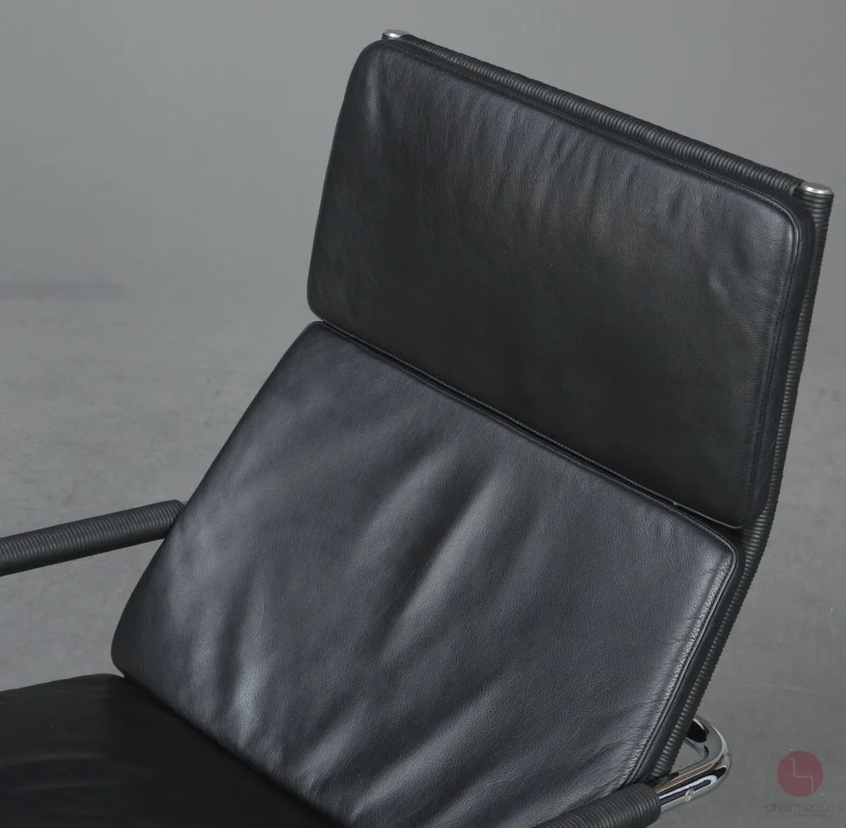 Tecta D35 Lounge Sessel mit schwarzem Leder und Gefelcht gebraucht