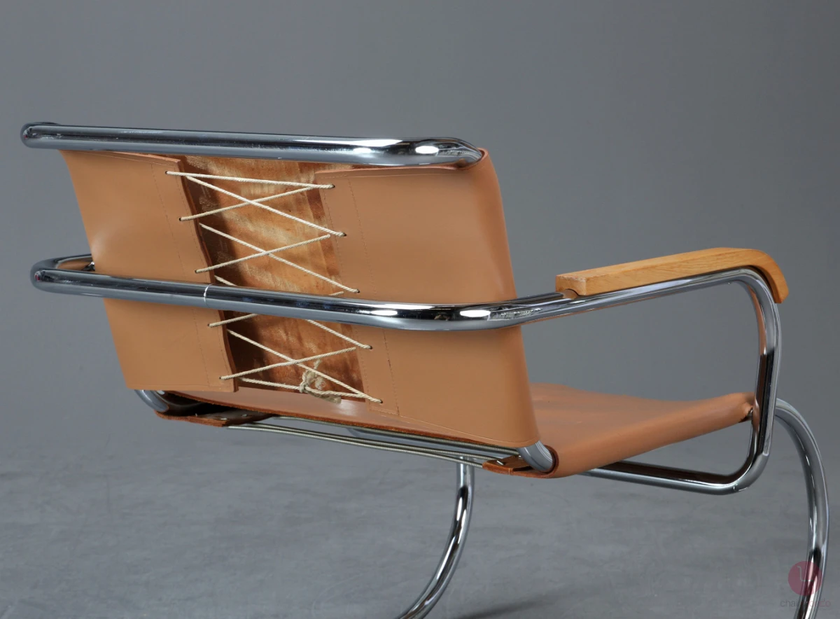 Tecta Triennale Freischwinger Sessel by Franco Albini mit beigem Leder gebraucht Tecta Triennale Freischwinger Sessel by Franco Albini mit beigem Leder gebraucht