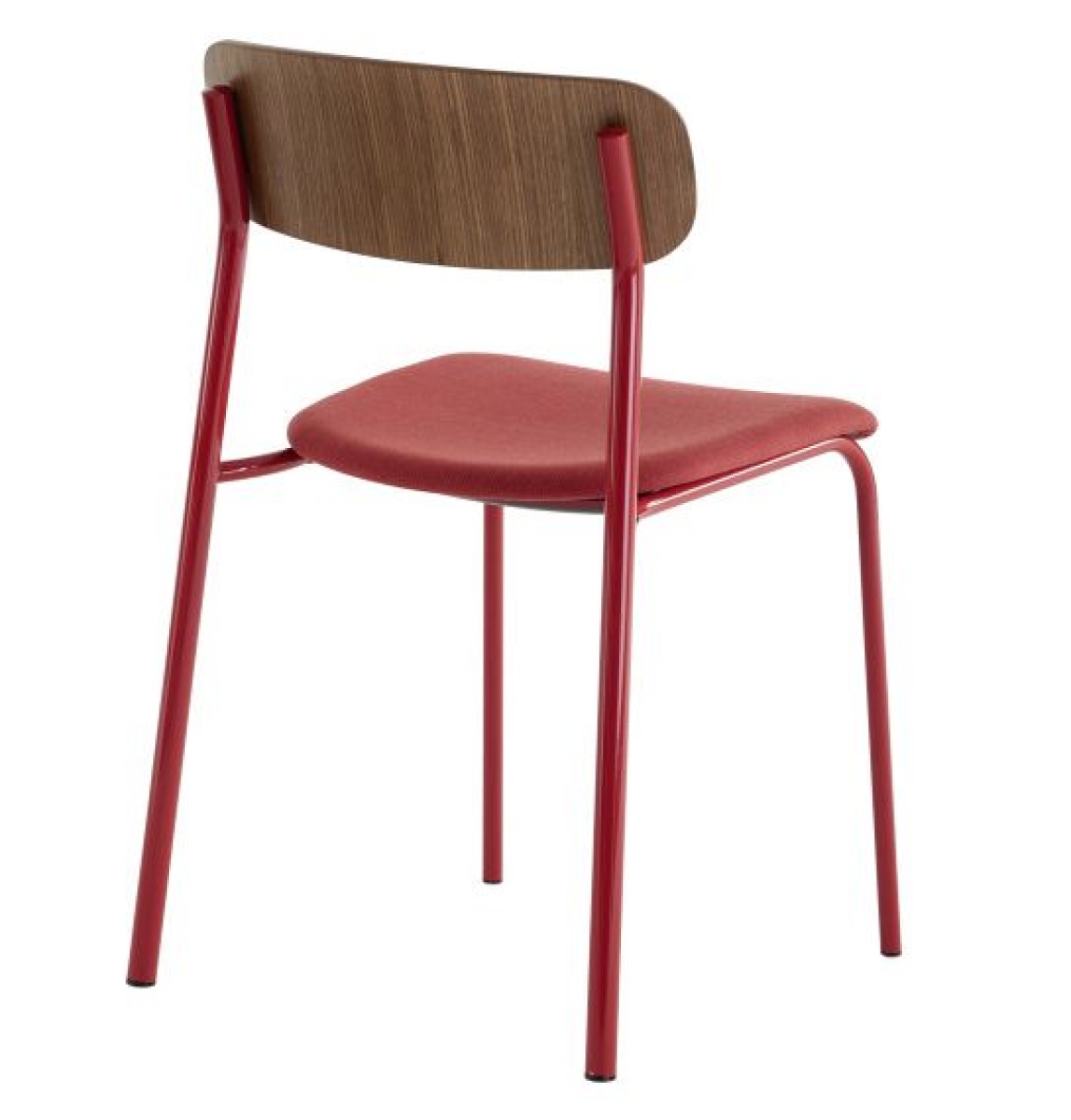 Thonet S243 PV Rückansicht, Stoff Naveli 563 Rot, Nussbaum Holz