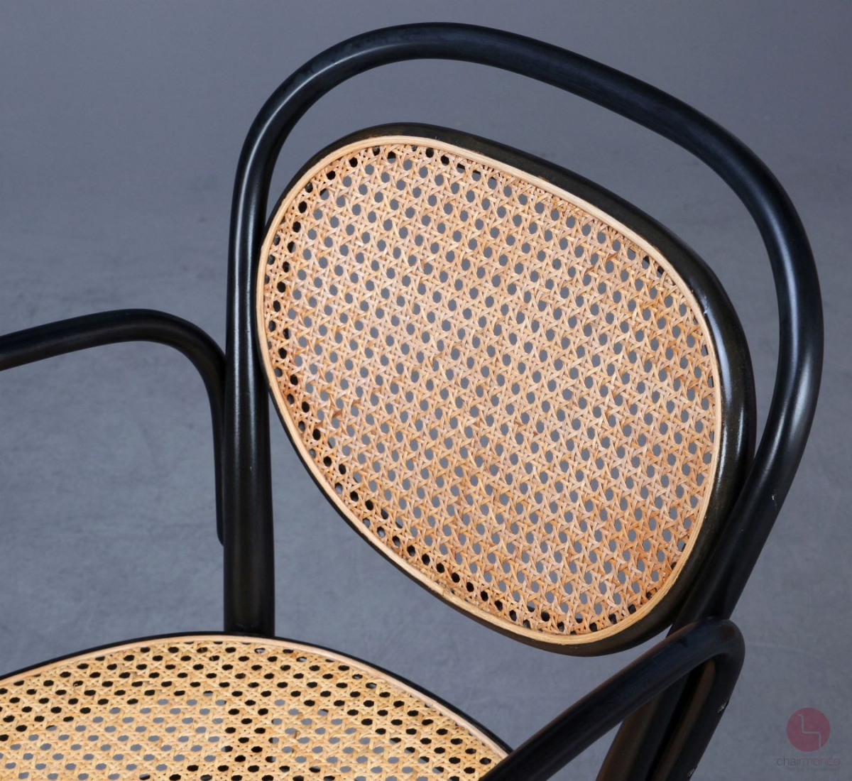 Thonet 215 RF Kaffeehaus Stuhl mit Armlehne Schwarz gebraucht