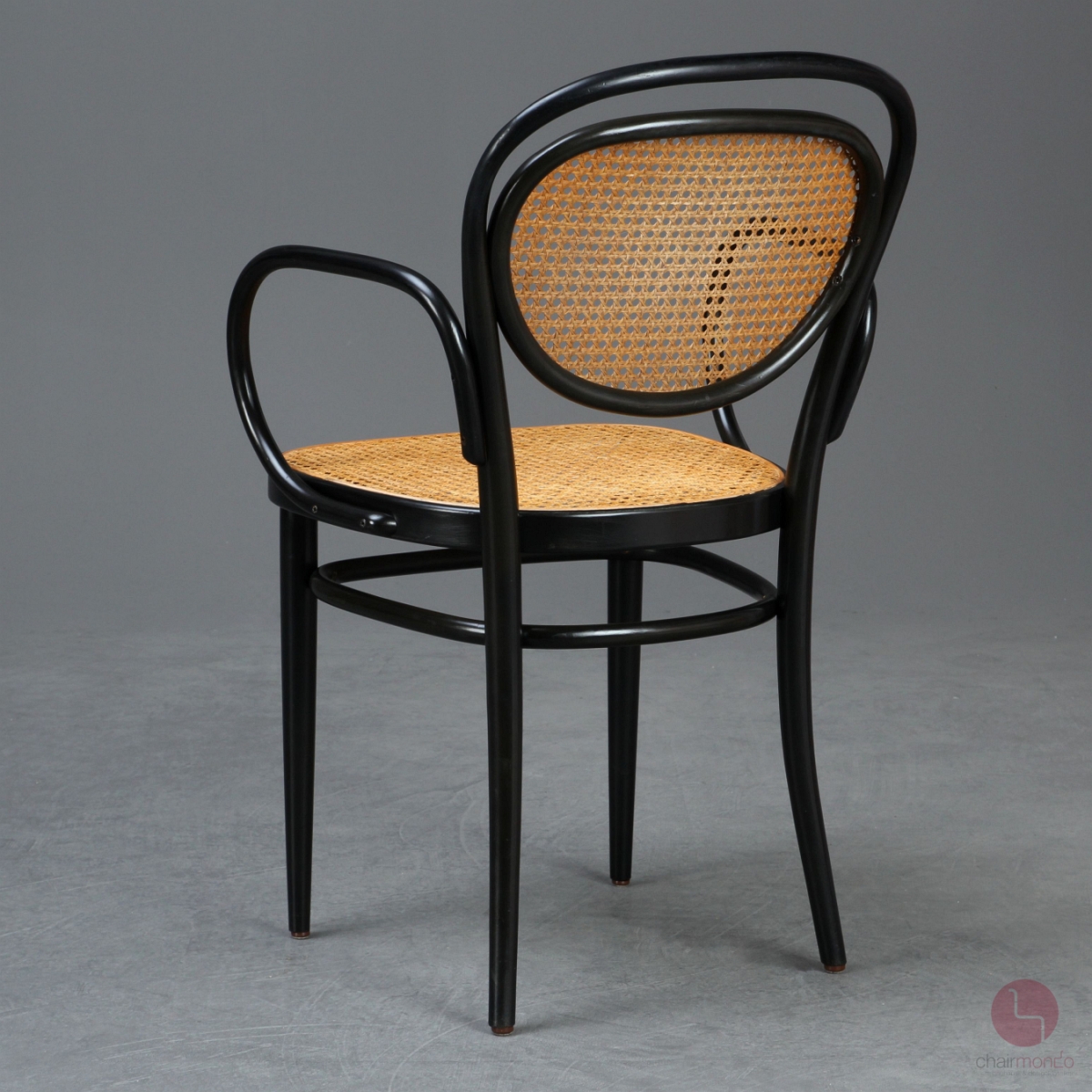 Thonet 215 RF Kaffeehaus Stuhl mit Armlehne Schwarz gebraucht